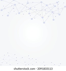 The concept of a neural network. Linked cells with links. High-tech process. Abstract vector background in light tones