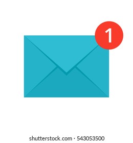 Concept of new message icon like a envelope with notification