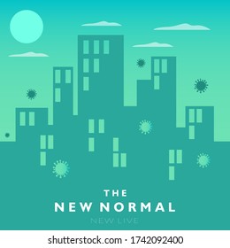 The concept of a new normal-life city atmosphere. After Coronavirus or Covid-19, the way of human life changed to a new normal. vector eps 10.