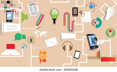 Concept for New Technology Corporate Business & development background