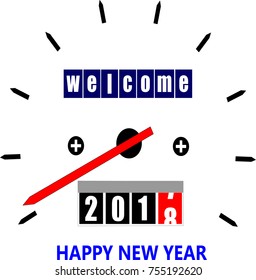 Concept of The New Year 2018.Close Up of The Digits of A Mechanical Counter, Which Counts to 2018