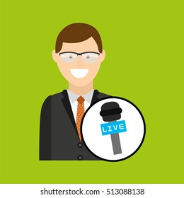 concept news interviewed icon design vector illustration eps 10