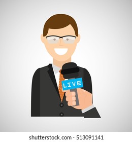 concept news interviewed icon design vector illustration eps 10