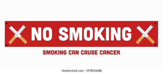 Concept of no smoking sign board. smoking can cause cancer