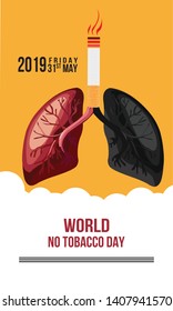 Concept of No smoking and World No Tobacco Day. - Vector