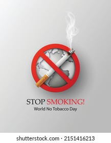Concept of No smoking and World No Tobacco Day  