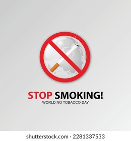 Concept of No smoking and World No Tobacco Day. Stop Smoking. May 31st World No Tobacco Day. No Smoking Day Awareness. Poison of cigarette. Vector. Illustration