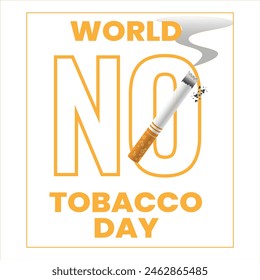 Concept of No smoking and World No Tobacco Day. May 31st banner design.  cigarette. Creative design idea for poster, banner, website.  No Smoking Day Banner. vector illustrator.