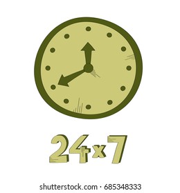 Concept Non stop working vector illustration 