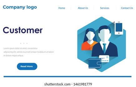  Concept of the  Office flat design website template easy to use Modern flat design.Vector illustration. EPS 10
