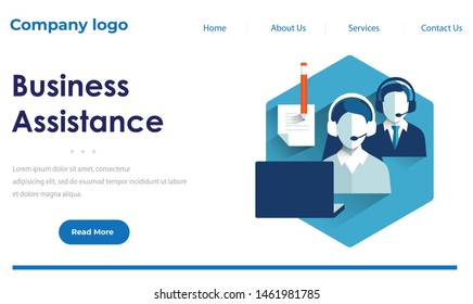  Concept of the  Office flat design website template easy to use Modern flat design.Vector illustration. EPS 10