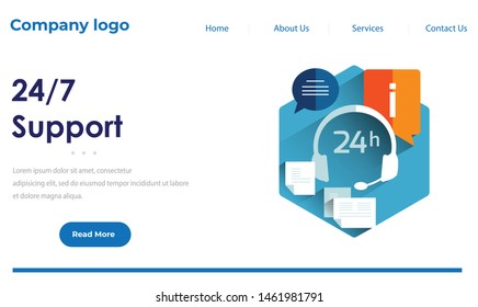  Concept of the  Office flat design website template easy to use Modern flat design.Vector illustration. EPS 10