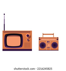concept of old tv and radio vector
