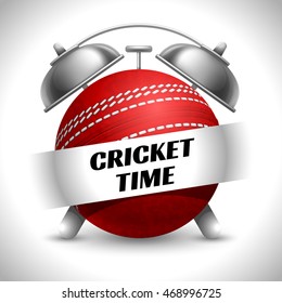 Concept on Sport Cricket Theme. Time to Play Sports. Time to Watch Cricket Tournament. Time To Play Cricket. Vector Illustration. Isolated On White background.