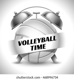 Concept on Sport Volleyball Theme. Time to Play Sports. Time to Watch Volleyball Tournament. Time To Play Volleyball. Vector Illustration. Isolated On White background.