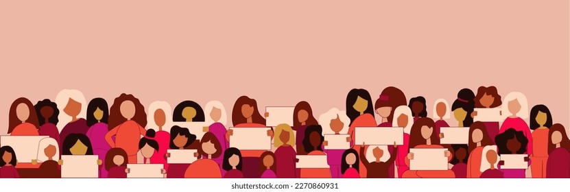 Concept on the theme of racism. Image of protesting people, equality. Black lives matter. Colored flat vector illustration. 