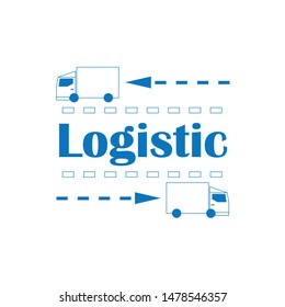 Concept on the topic of logistics. Banner. The color is blue. Vector illustration.