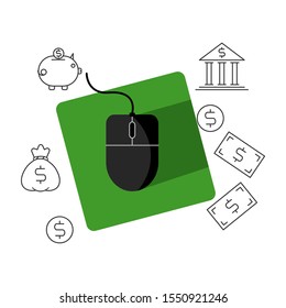 Concept of online banking. Flat style illustration. 