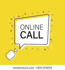 Concept online call, video lecture, internet group conference, training test, work from home, easy communication.