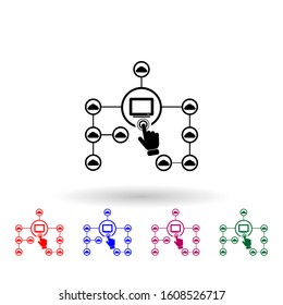 Concept online cloud network multi color icon. Simple glyph, flat vector of touch screen icons for ui and ux, website or mobile application