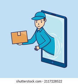 Concepto de entrega en línea con pedidos de compra en línea