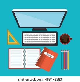 concept online education differents icons study graphic