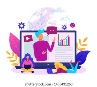 Concept of online education modern vector illustration. Easy to edit and customize. 