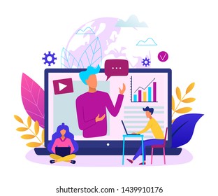 Concept of online education modern vector illustration. Easy to edit and customize. 