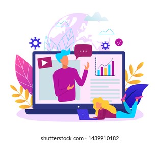 Concept of online education modern vector illustration. Easy to edit and customize. 
