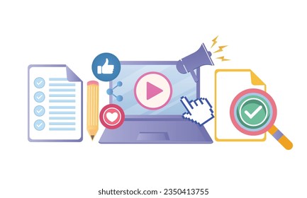 Concepto de educación en línea.sobre fondo blanco.Ilustración de diseño de vectores.