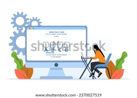 The concept of online exams on the internet, people choose answers in the form of questionnaires with checklists, questionnaires, web learning, electronic voting, online exams, forms, online education