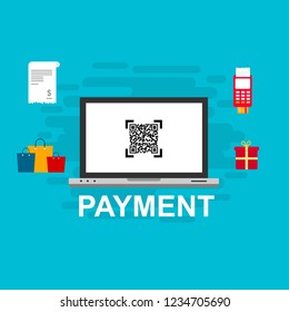 Concept Online and mobile payments for web page, social media, documents, cards, posters. Vector illustration pos terminal confirms the payment using a smartphone, Mobile payment, online banking.