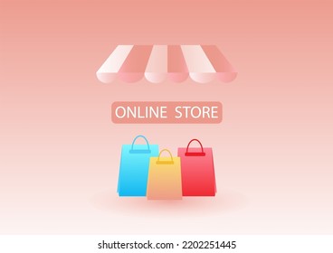 The concept of an online phone shop. modern online store mobile flat design