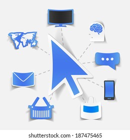 concept for online shopping: arrow