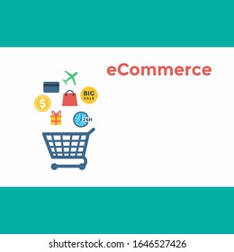 The concept of online shopping background