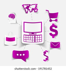 concept for online shopping: computer