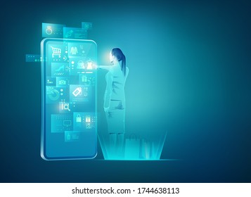 concept of online shopping on mobile application