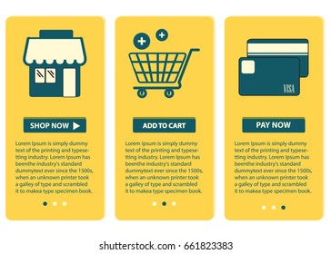 Concept of online shopping. Web Screen with shopping online page. Vector illustrator design.