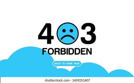 The concept of oops!!! 403 forbidden access to web page with smart sad icon. Flat design illustration. Perfect for sites pop ups. Vector. Flat. smart design eps 10. web svg