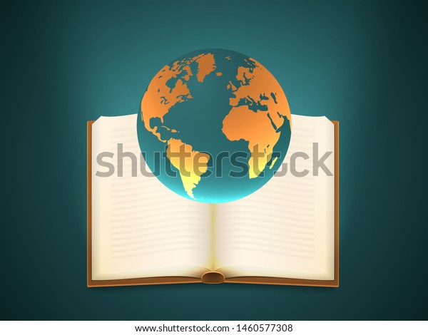 Concept Open Book Globe Vector Illustration Stock Vector (Royalty Free ...