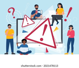 Concept operating system error warning. 404 error web page. Vector flat illustration for web page, banner, presentation, social media, documents, posters.