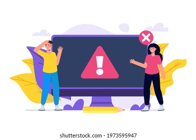 Concept operating system warning error. Vector illustration