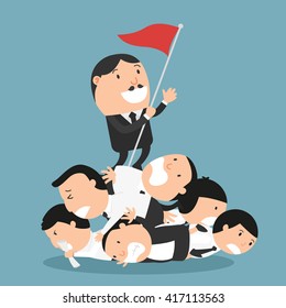 Concept of oppressed by the boss,illustration,vector