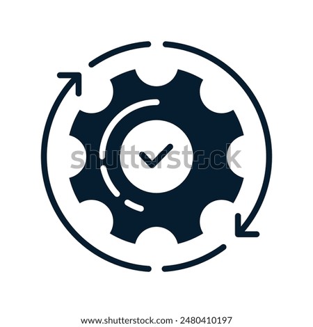 Concept of optimal work or automation or productivity methodology. Vector linear icon isolated on white background.