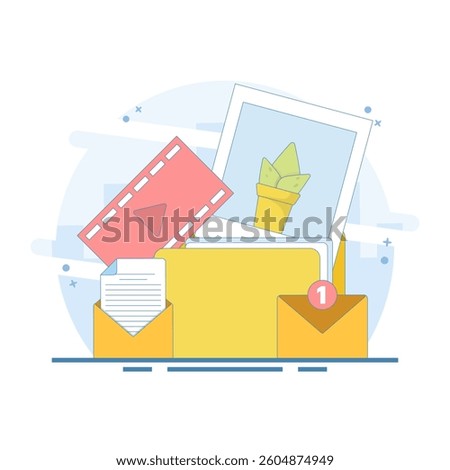 The concept of organized files organizes a collection of files including videos, images, and email messages. Organizing documents into folders archives file management and administrative work.