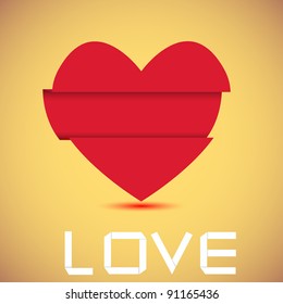 Concept origami heart with place for your text. Vector illustration. Best choice