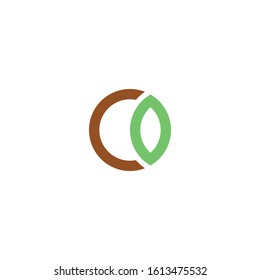 the concept of an O-shaped logo with a combination of leaf symbols