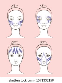 kinesiology taping concept outline vector portrait