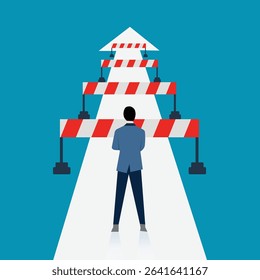 The concept of overcoming challenges and obstacles on the way to business success.