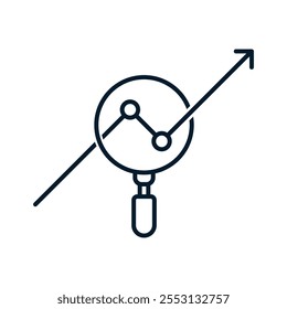 Concepto general del aumento de las ganancias. Icono lineal de Vector aislado sobre fondo blanco.